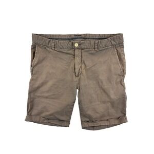 Sacoor Brothers Chino Shorts Men's 48 Brown Portofino Flat Front Casual‎ Cotton